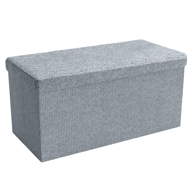 Emilyjane 78cm Wide Rectangle Solid Colour Ottoman with Storage, Grey