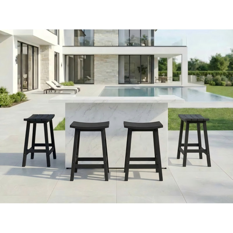 Tabouret de comptoir de cuisine Backless, Noir, 24"