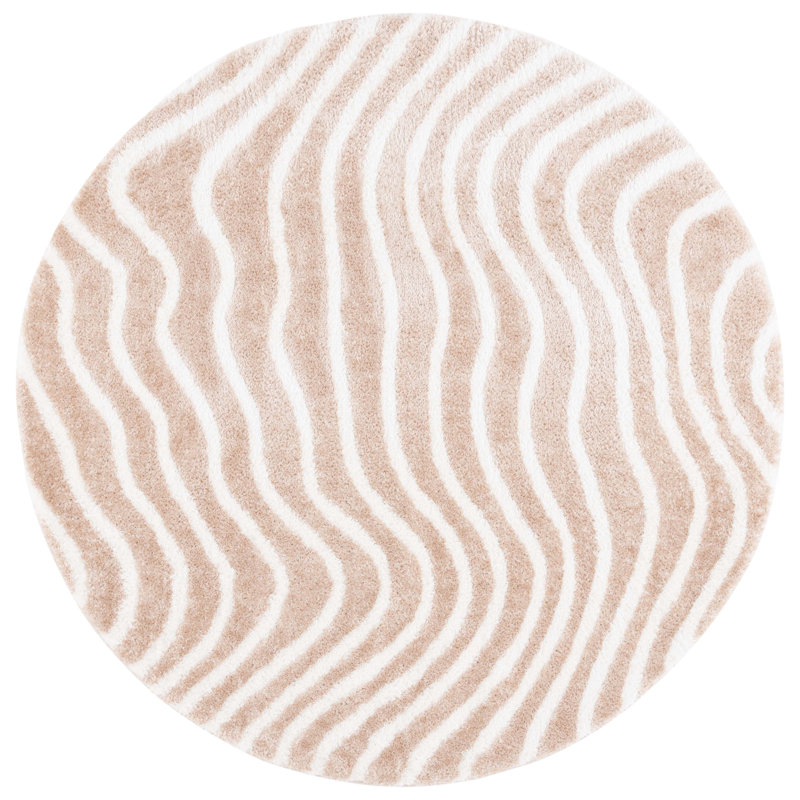 Kadeejah Tahoe Shag Performance Abstract Rug, Round 6'7"