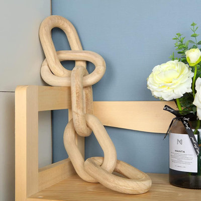 Ensemble de guirlande perlée en bois et mailles de perles, décoration de table de ferme sculptée à la main, décoration rustique boho