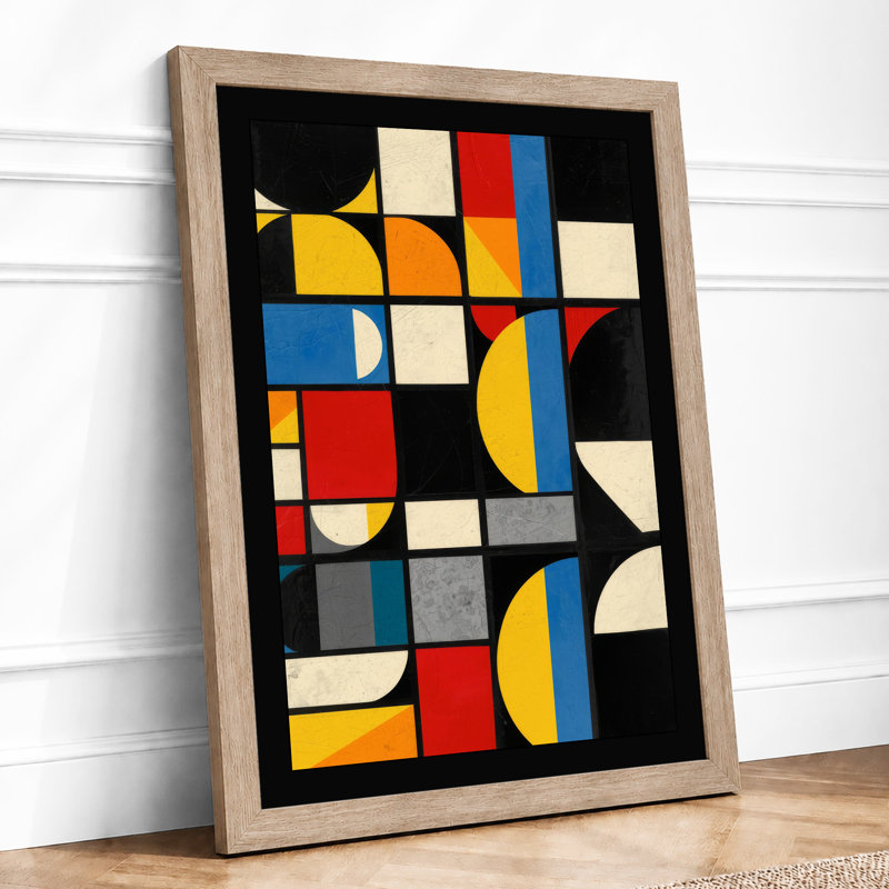 Rhythm Geometric - Framed Print, Oak, A3 - 42.0 x 29.7 cm