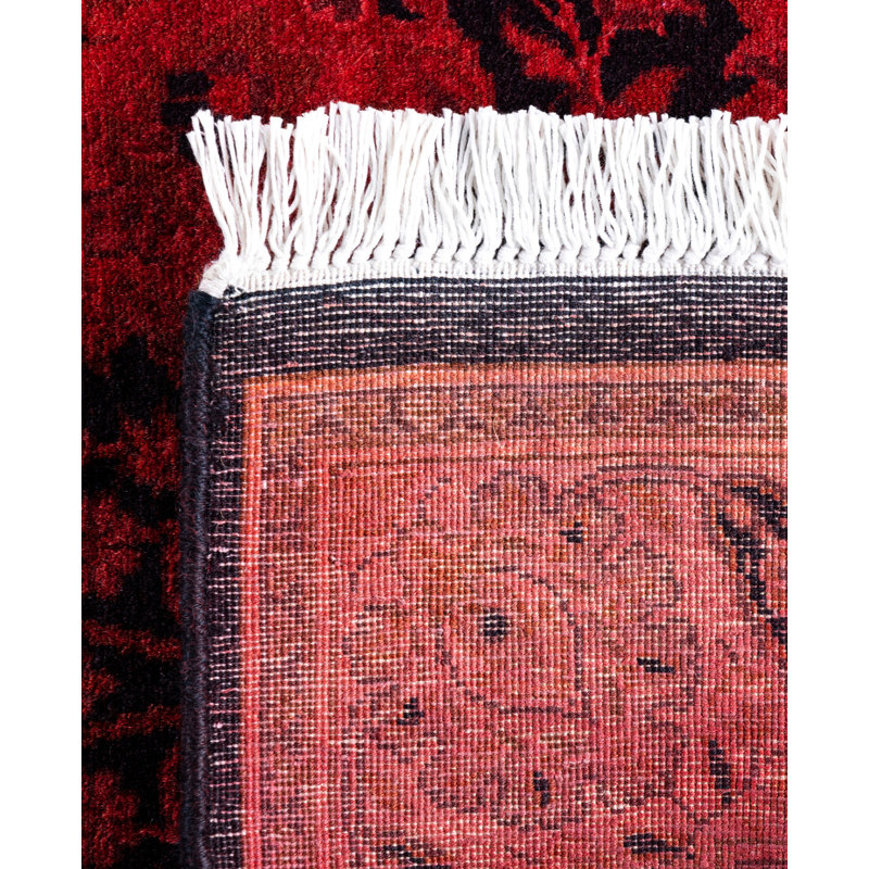 Overdyed Hand-Knotted Wool Modern-Contemporary Pink Runner 2' 7" x 12' 10"