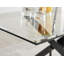 Lenworth Modern Black Metal and Glass Dining Table Set - x4 Luxury Faux Leather Dining Chairs-70488467