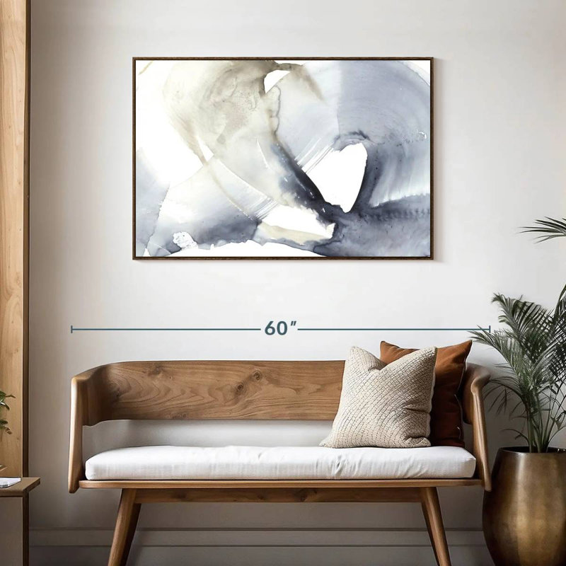 Wave Break II, Cadre flottant noyer, 40 po x 27 po