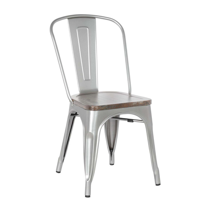 Chaise d'appoint en métal 74522, Perle argentée