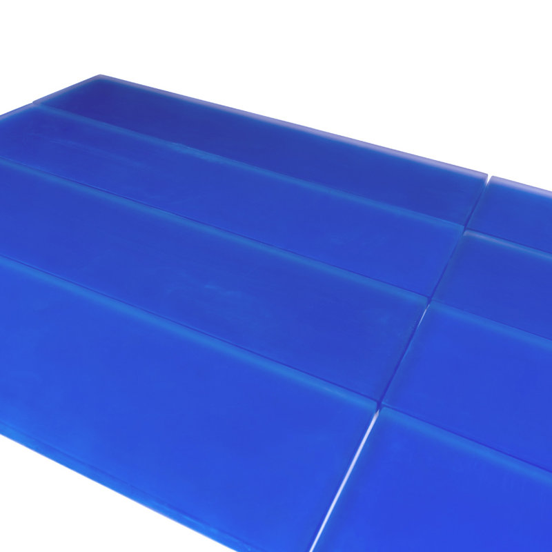3"X 12" Matte Finished Glass Subway Tile, Blue