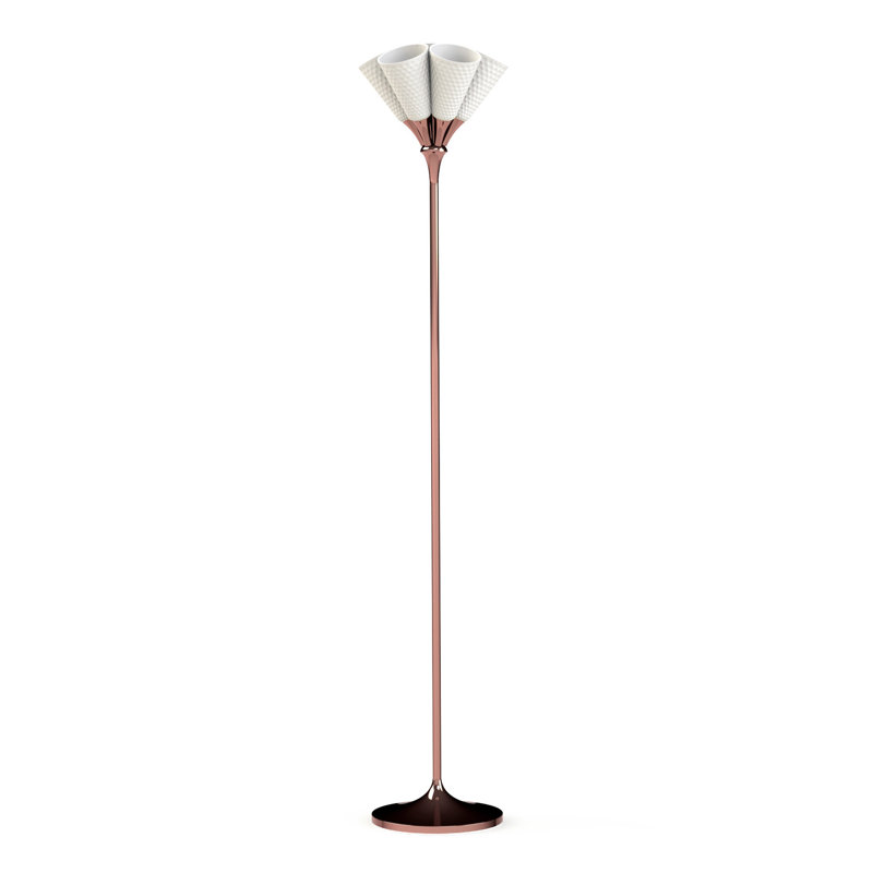 Jamz Copper and White Porcelain Art Deco Floor Lamp