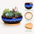 8" Round Ceramic Succulent Planter with Bamboo Tray