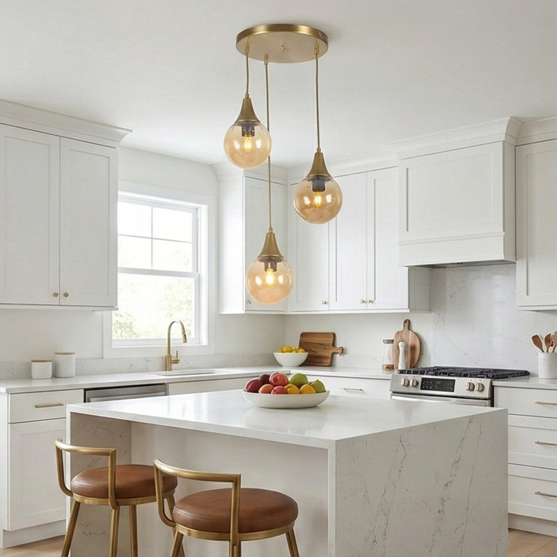 Aurelia Adjustable Height 3-Light Cluster Globe Pendant