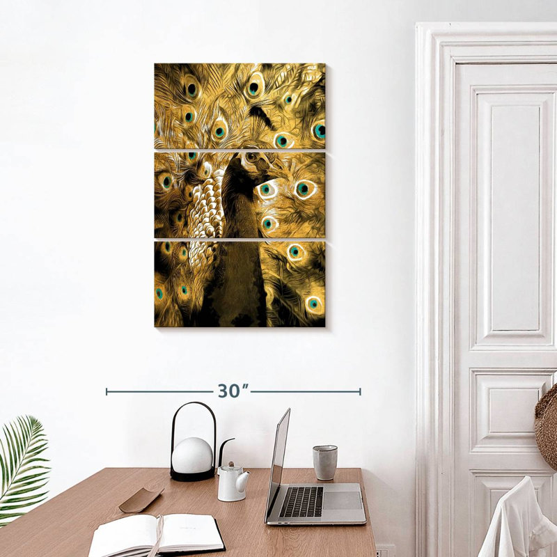 Brampt Gold Peacock, 32" H x 20" W