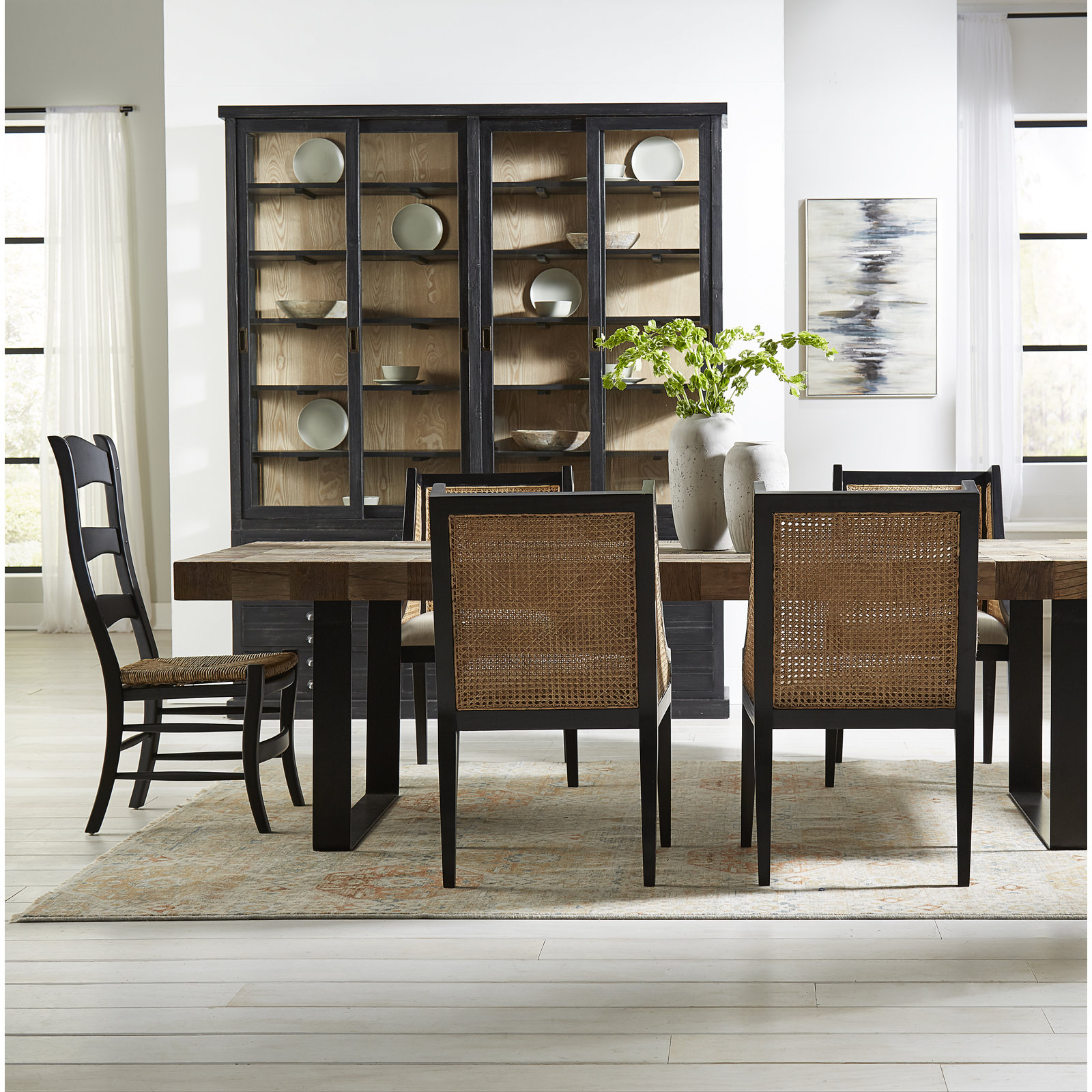 Carla Solid Wood Ladder Back Side Chair Black