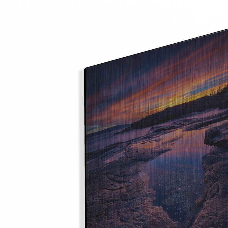 Mur en métal Latitude Run® «Dusk At Schoodic Point» par Rick Berk, H 16 po x l 12 po