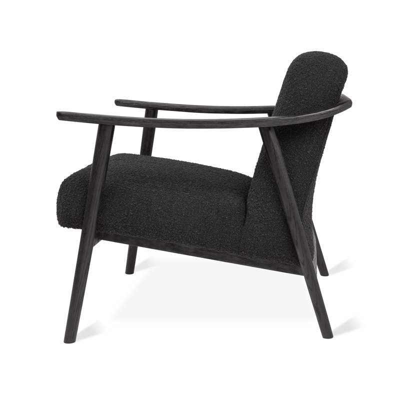 Baltic 76.2Cm Top Grain Leather Wide Armchair, Black, Black