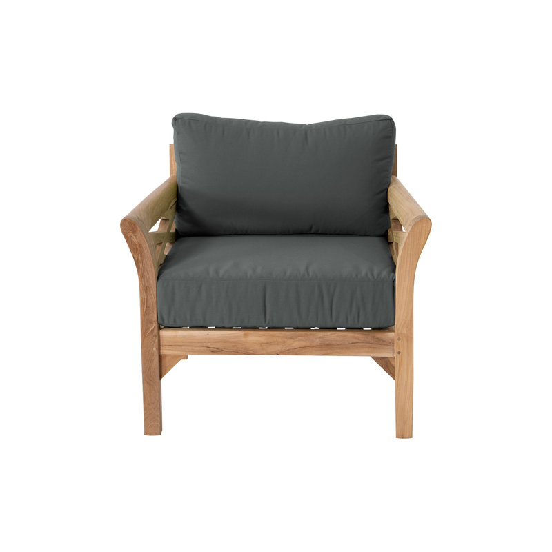 Monterey Outdoor 6 - Piece Teak Conversation Set, Coal, 4 Pcs:  Loveseat,Chair,Cushion,Table