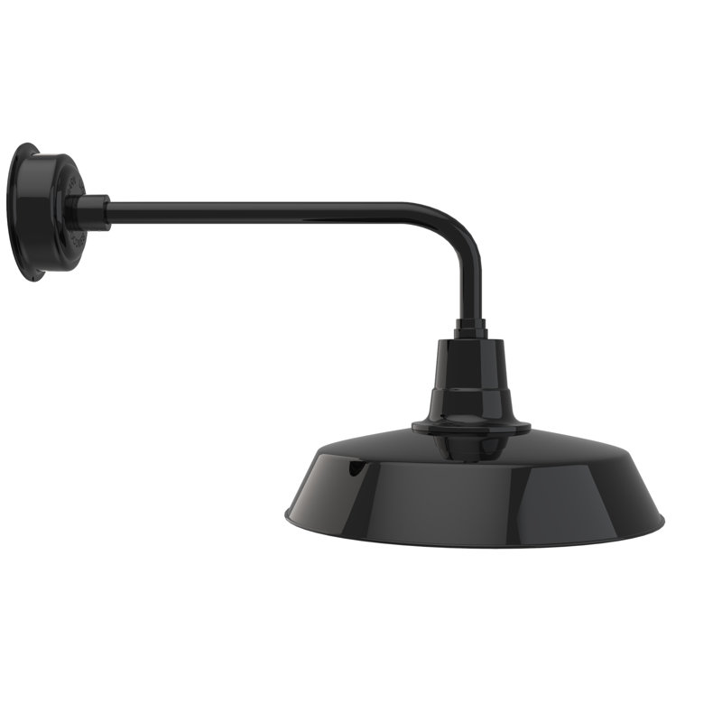 Luminaire de grange d'extérieur Haleigh, Noir, H 16,5 po x l 18 po x P 35,25 po