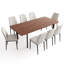 Ensemble de salle à manger Modern Kitchen, table de salle à manger extensible de 63 à 78,7 po avec chaises rembourrées-2023022290-2023022293