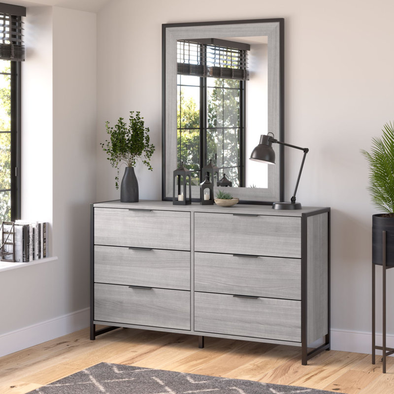 Spero 57'' W 6 - Drawer Dresser, Platinum Gray