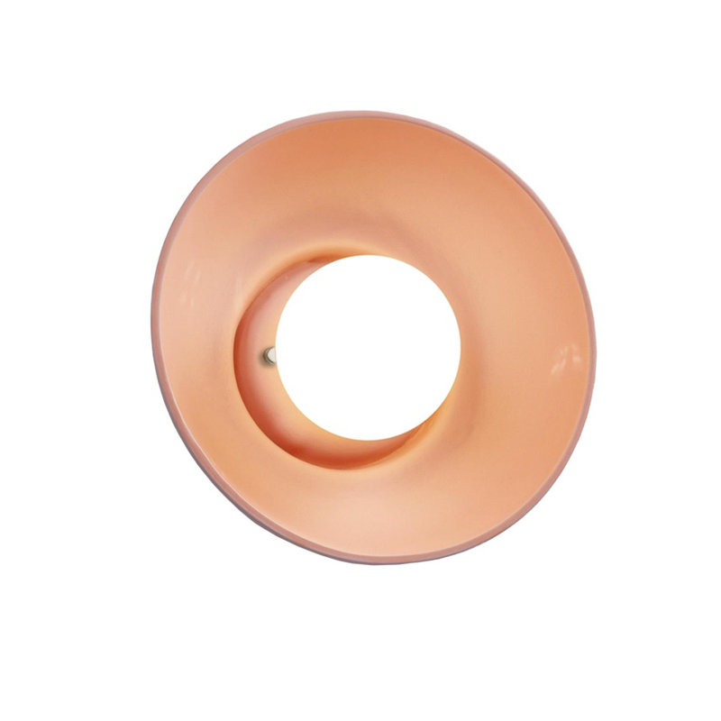 Rana Ceramic Flush Mounted Sconce, Gloss Blush