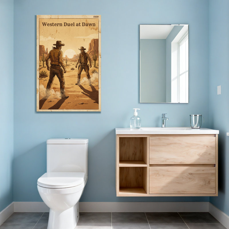 «Fashion Western Duel At Dawn», reproduction sur toile, H 30 po x l 20 po