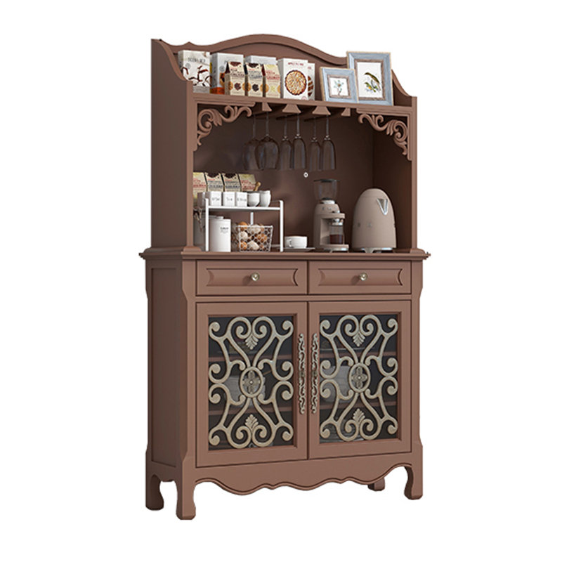 Vintage Freestanding Kitchen Floor Buffet Table, Brown
