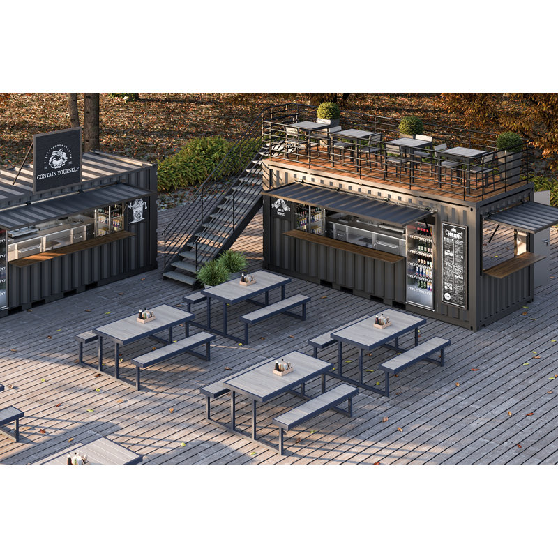 Seaside Commercial Picnic Table, 30" H x 51" W x 69" D, Black
