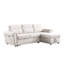 Canapé modulaire réversible avec rangement en chenille beige et rangement compact, sièges confortables
