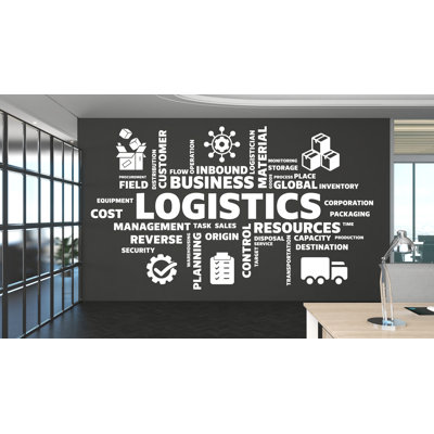 Logistique, décalcomanie murale, gestion de la gestion, transport, inventaire, distribution, autocollant, décorations murales, art mural 284RS