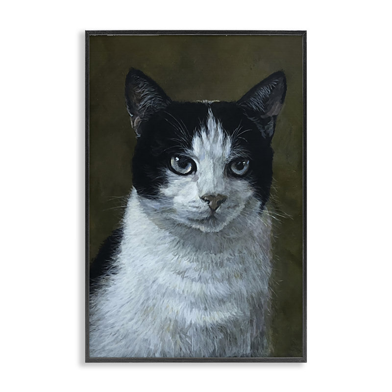 & Cat Angst, estampe numérique encadrée par Laura Mark-Finberg, H 18 po x l 12 po, Giclée encadrée noir minuit