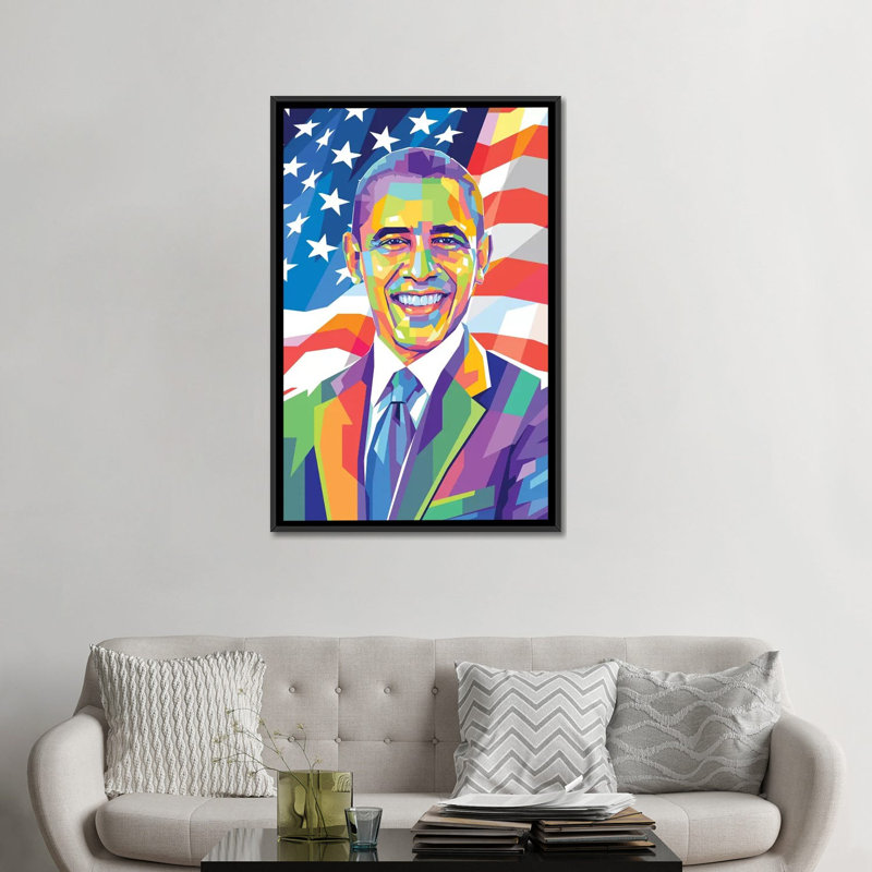 « Barack Obama » par Dayat Banggai-impression d’art graphique, Pas de tapis, H 48 po x l 32 po x P 1,5 po