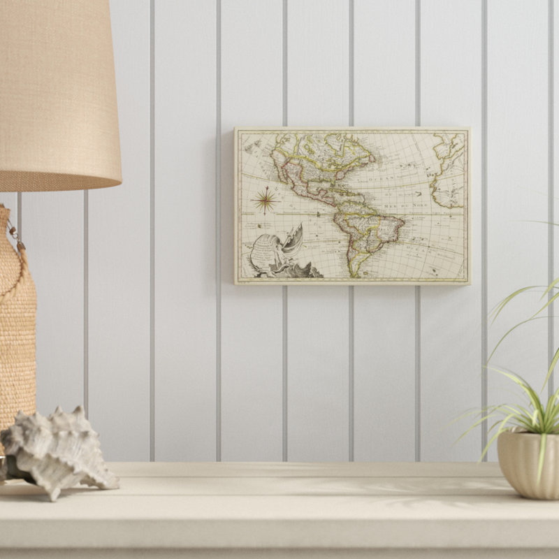 A New Map of America 1769 1 Piece Painting on Canvas, 20cm H x 30cm W, Wrapped Canvas