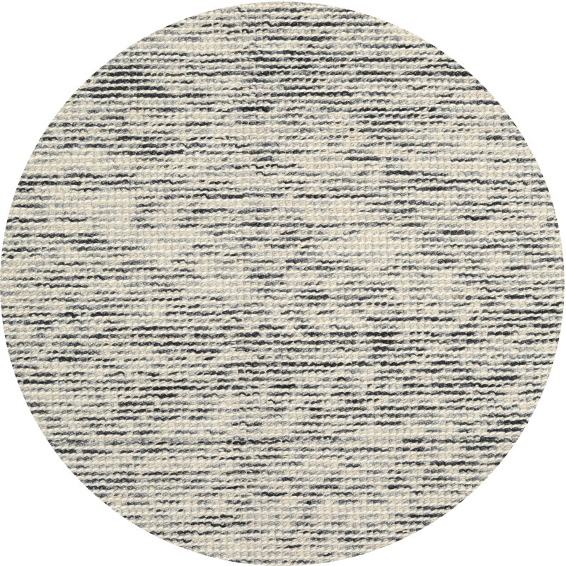 Tapis contemporain gris, Rond 8 pi