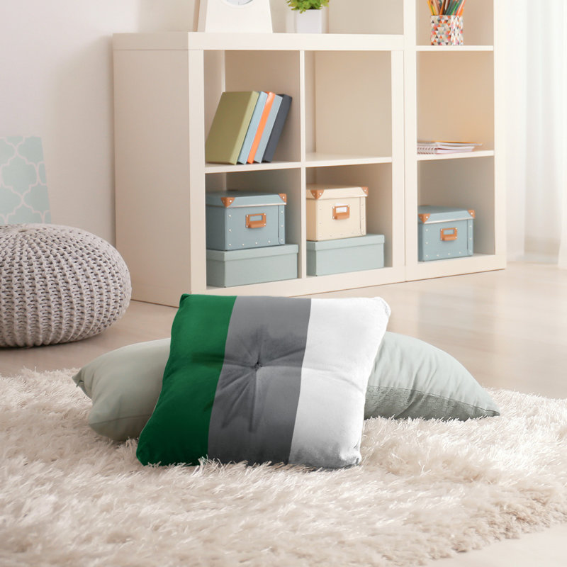  Coussin de sol touffeté, 30 po x 30 po, Argenté