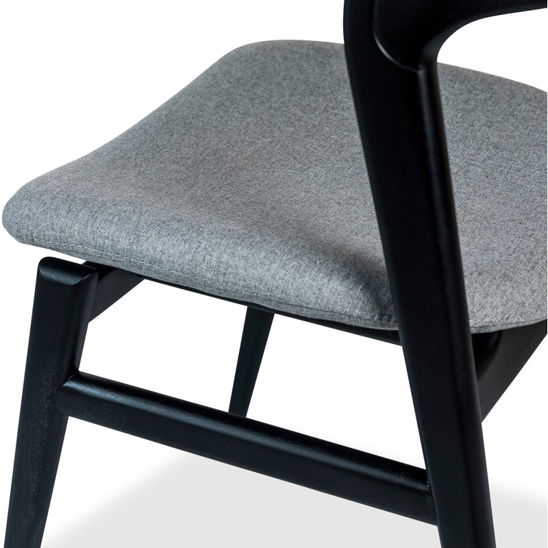 Modern Brazilian Upholstered Dining Chair, Ebano/Gray