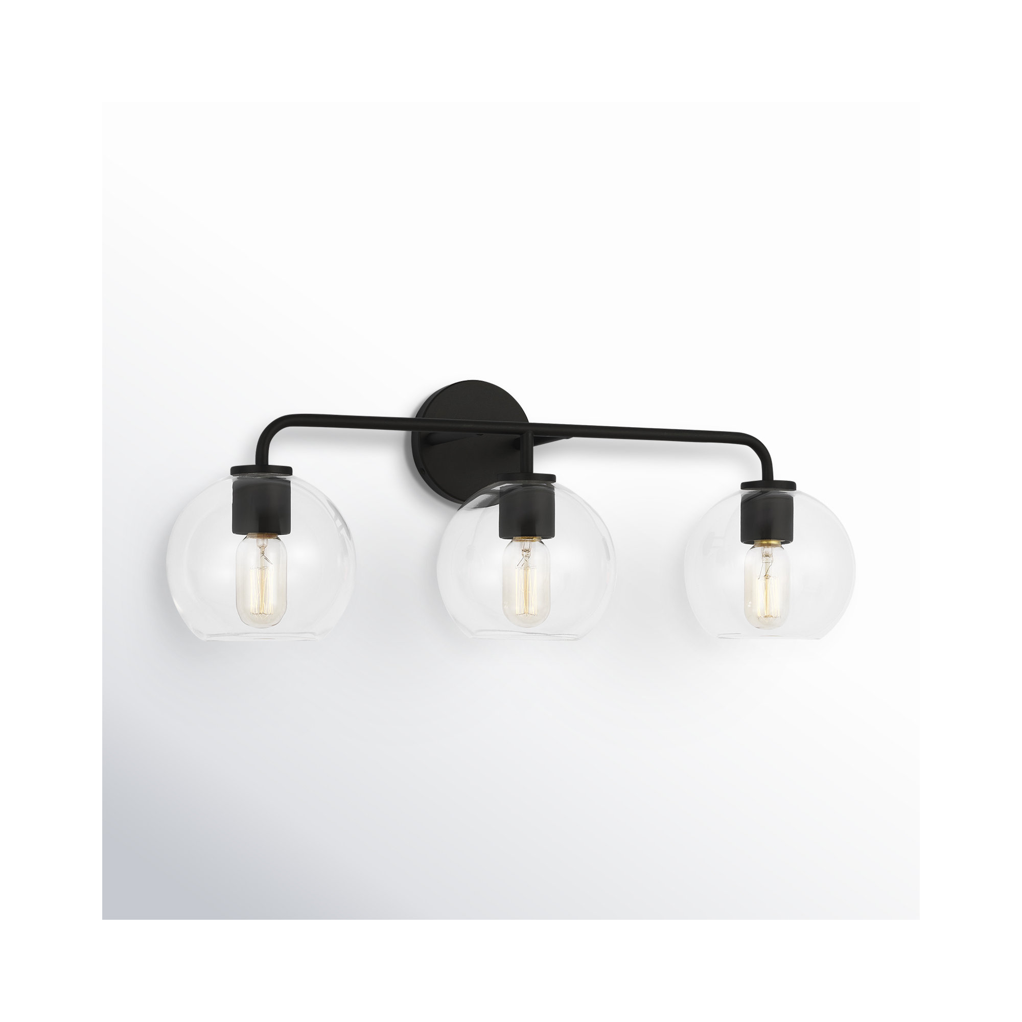 Childerley 3-Light Dimmable Vanity Light, Midnight Black, Clear