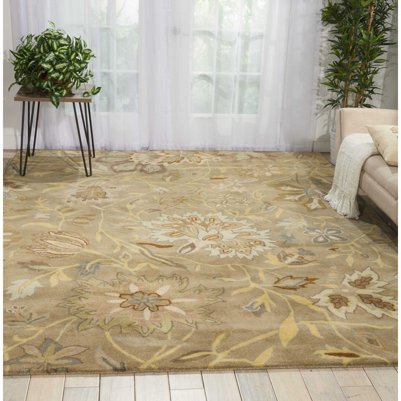 Fullmer Wool Floral Rug, Rectangle 9'6" x 13'6"
