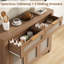Buffet en rotin avec 2 tiroirs et tablette réglable, armoire de rangement à pieds hauts Boho avec quincaillerie anti-basculement pour la cuisine, la salle à manger, le vestibule et le salon-2063772095