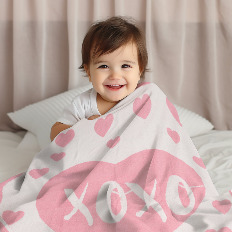 Children'S Patterned Luxury Soft Throw Blanket - XOXO