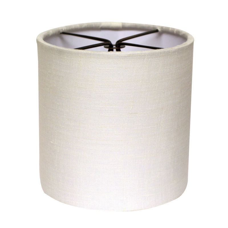 Abat-jour tambour en lin 4,5 po (à pince) dans la neige, H 4,5 po x l 4,5 po x P 4,5 po