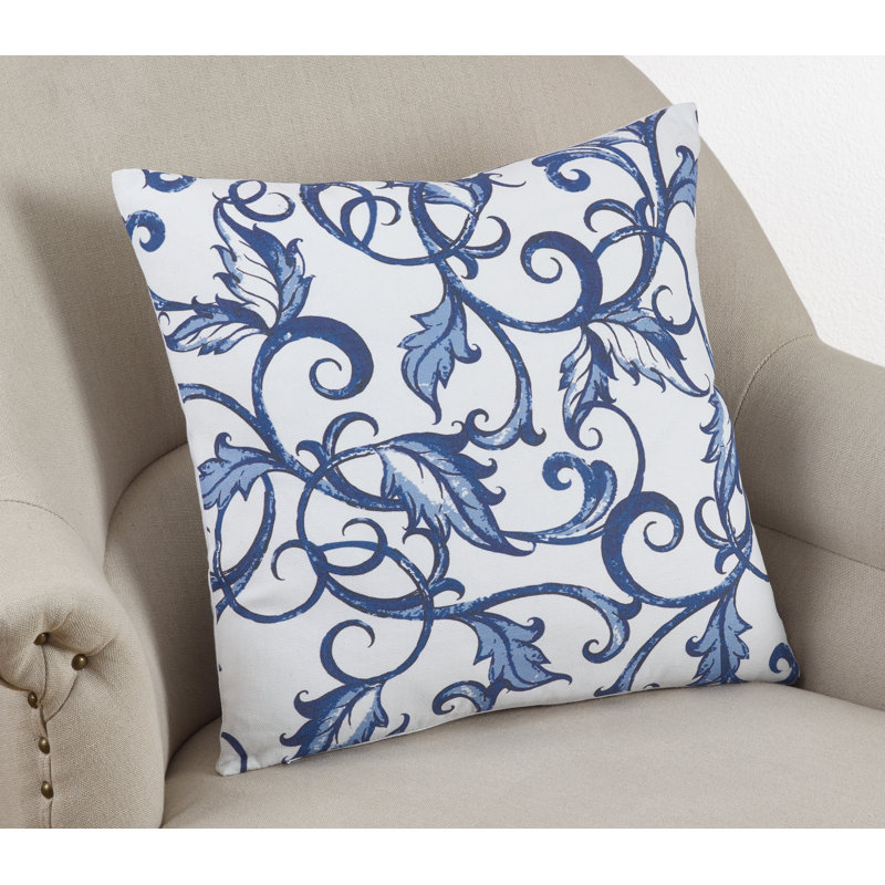 Coussin en coton Essence Bleu