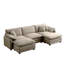 Canapé modulaire surdimensionné avec repose-pieds convertible, canapé 3 places avec 2 repose-pieds, canapé en U en velours côtelé camel-2044351073-2044351077