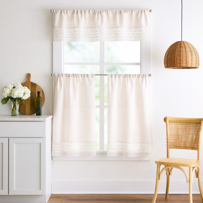 Peri Home Bahia 60 X 14 3-Pc Valance And Tiers Set Linen