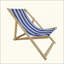 Chaise longue pliante à rayures Populus