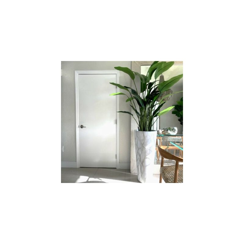 White Faux Marble Floor Vase Planter