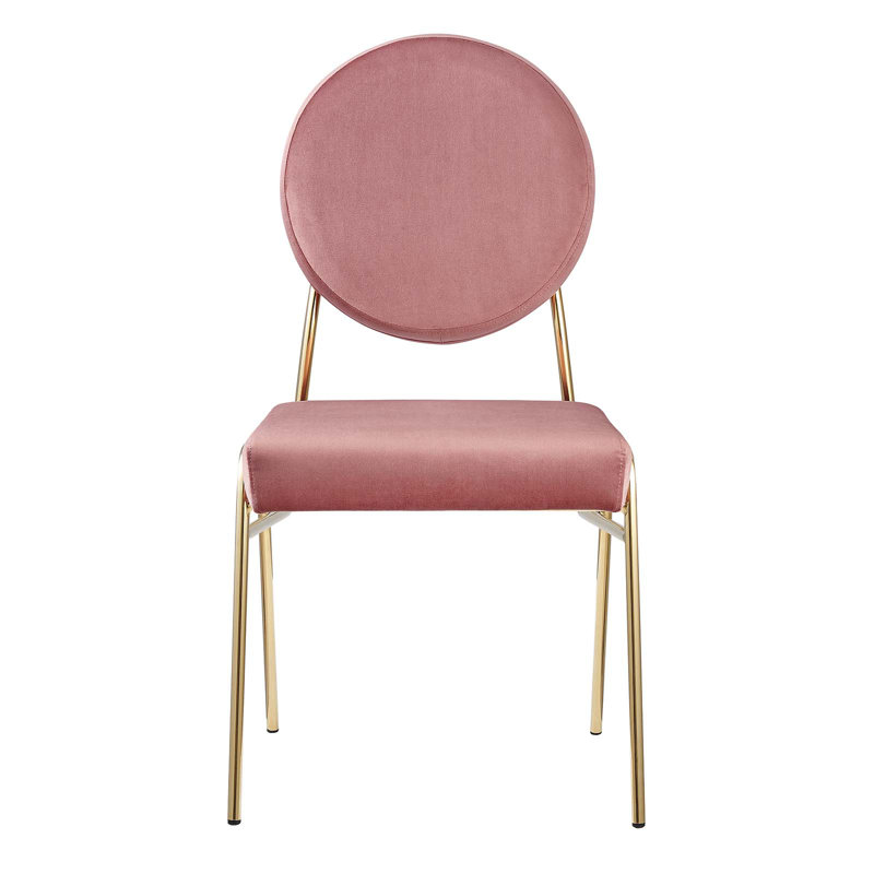 Chaise d'appoint en velours Craft Performance par Modway, Velours vieux rose, Or