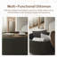 Caysey 30.1" W Upholstered Round Storage Ottoman with Wooden Tray-1265259801