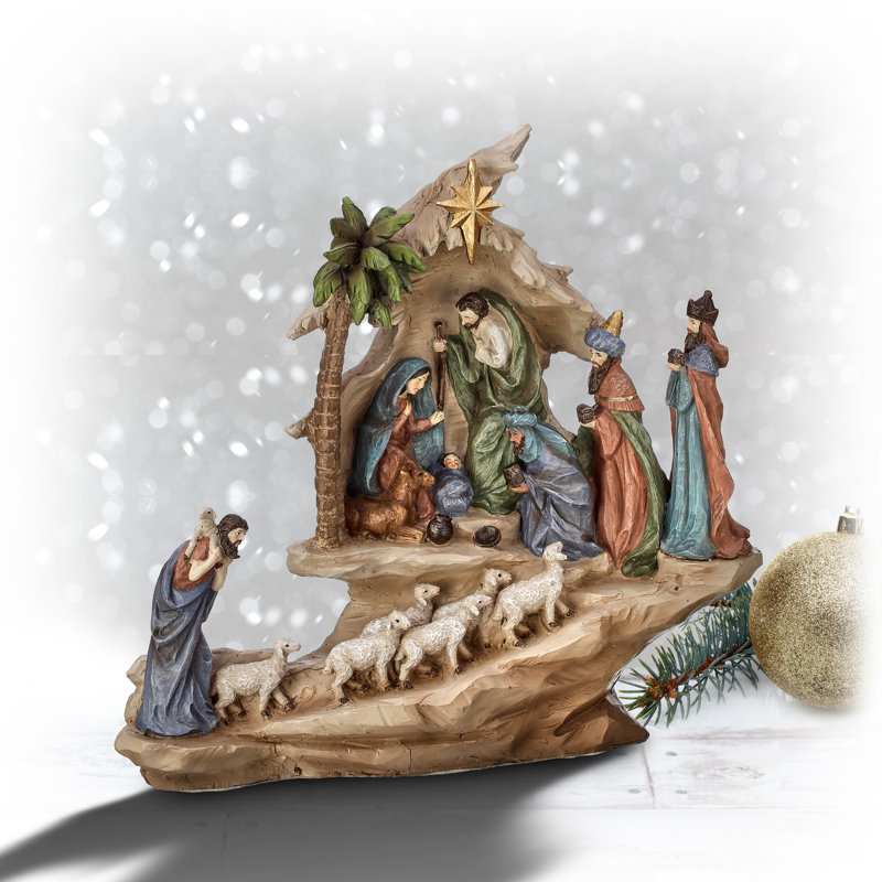 Figurine d'escalier avec crèche de mouton