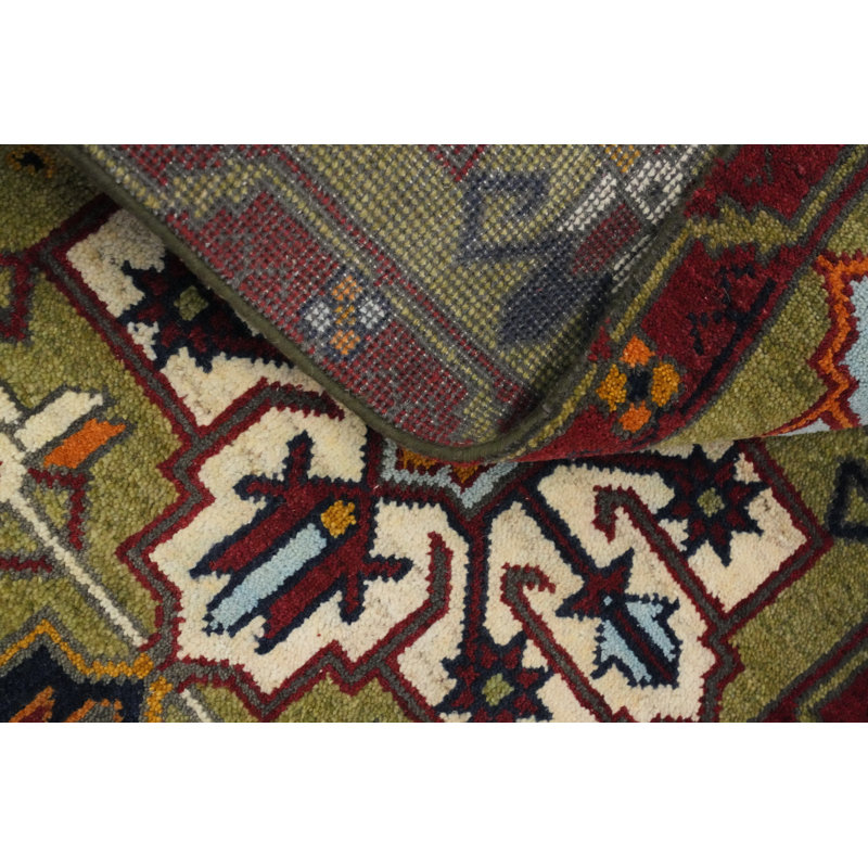 Tapis vert vert Oushak 3 x 8