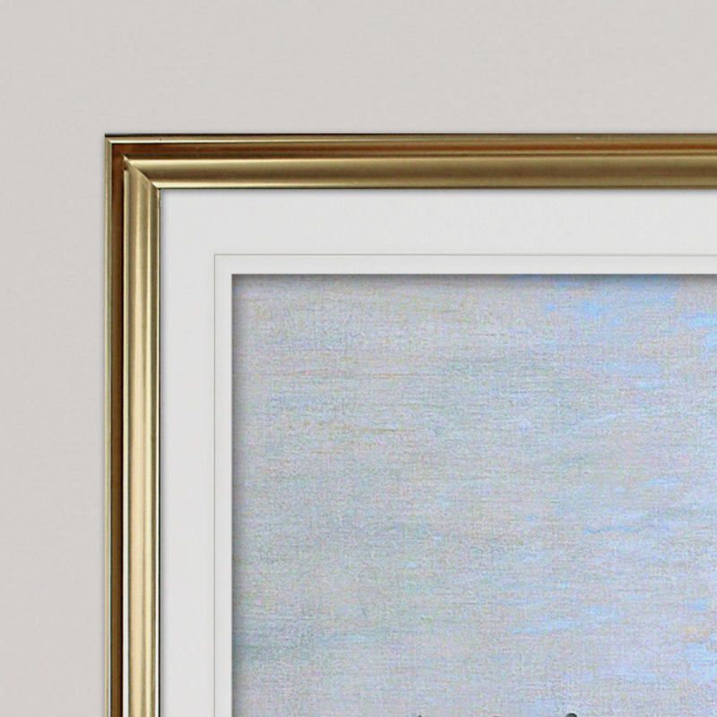 « the voilier bateau », impression, Cadre doré, Blanc mat, H 24 po x l 32 po x P 1,5 po