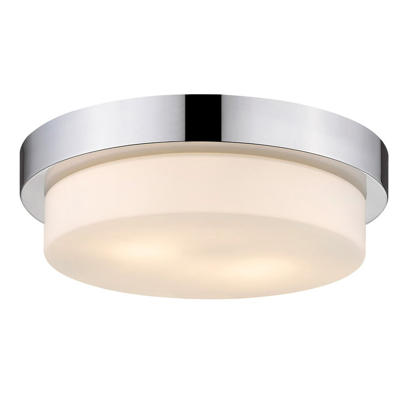 Plafonnier encastré 2 lumières 13 po Ayzen, Chrome, H 4,25 po x l 13 po x P 13 po