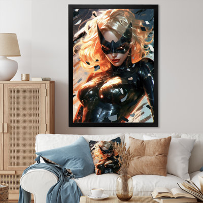 Portrait de femme super-héros sur toile